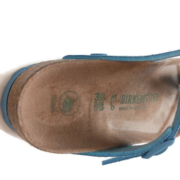 Birkenstock Womens Size 7 Gizeh Canvas Vegan Sandals EU 38 Sky Blue Regular Fit - Picture 2 of 11